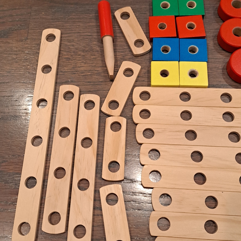 Melissa & Doug Wooden Building Set - Red, Blue, Yellow, Green - Picture 4 of 4